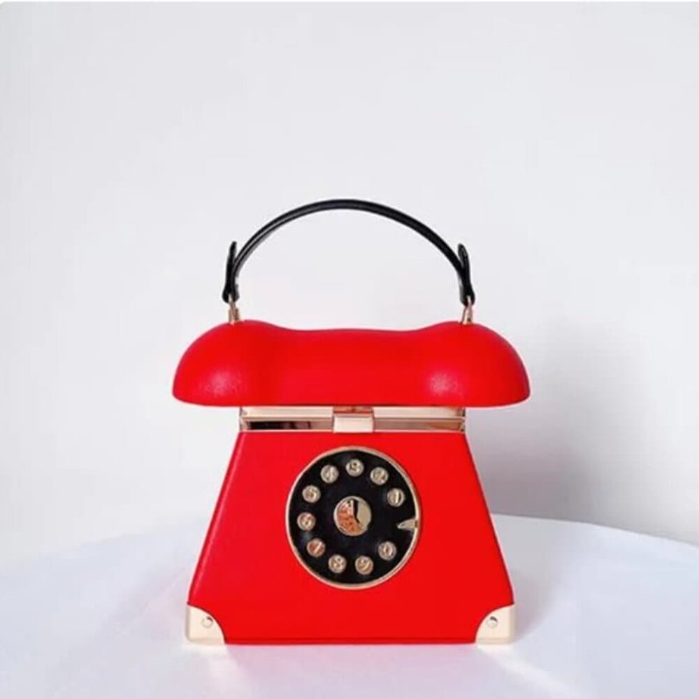 Telephone Handbag (Crossbody Option) red